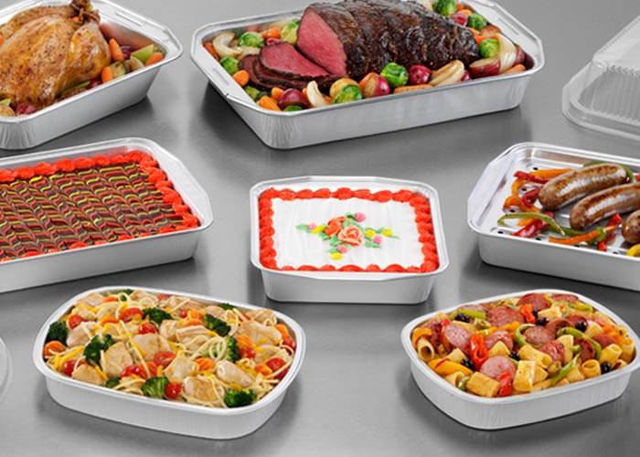 Handi-foil® Storage Containers and Board Lids - Silver, 5 pk / 7.9 x 5.4 in  - Baker's