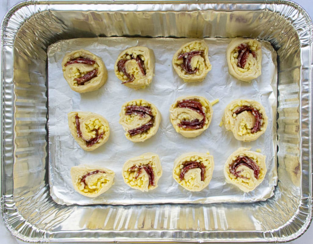 Pinwheels ready for oven