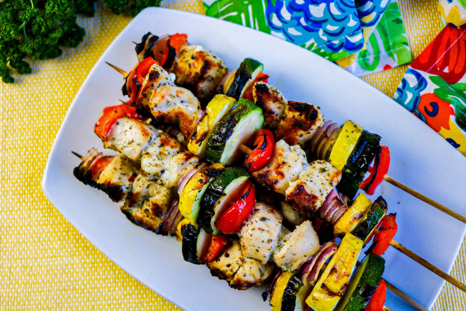 Grilled Chicken Veggie Kabobs