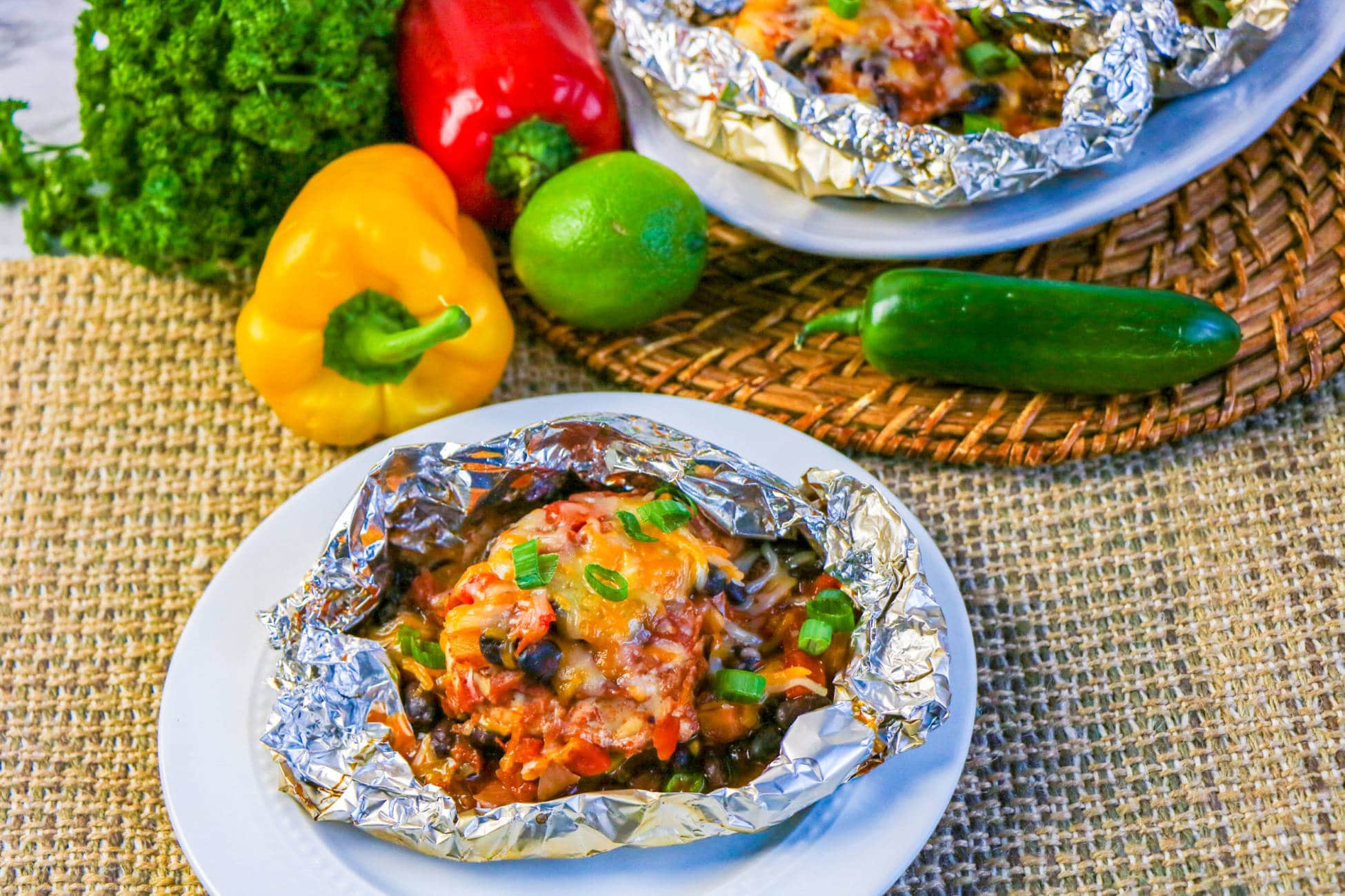 Santa Fe Chicken Foil Packets Finished horizontal