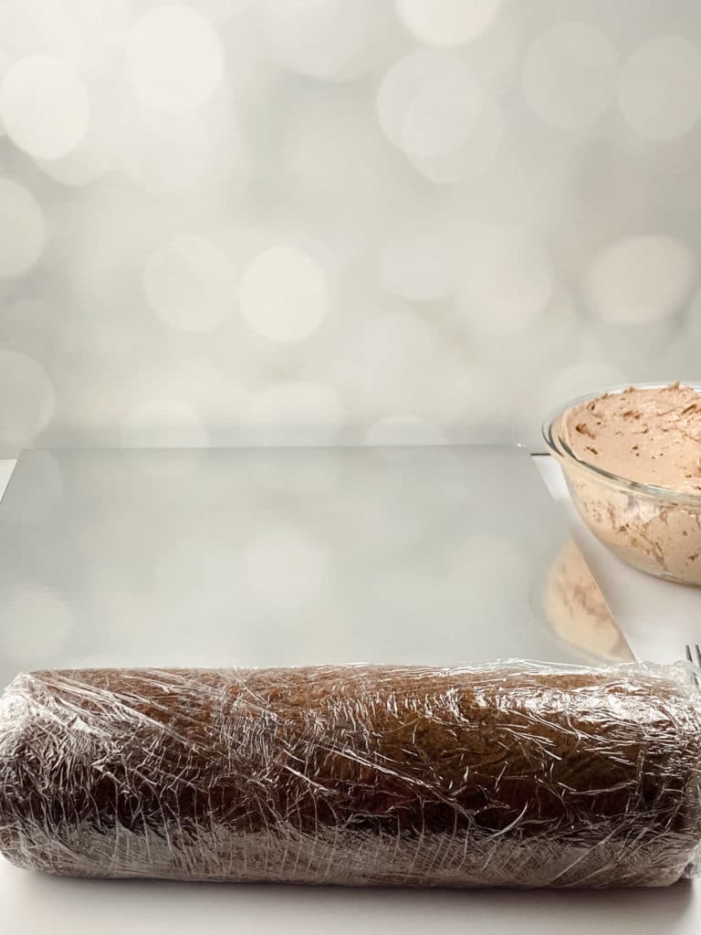 Yule Log rolled in plastic